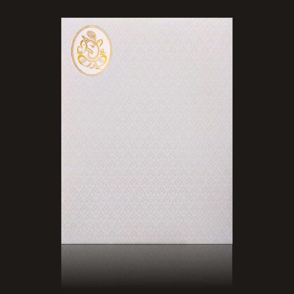 Glossy Laser Cut Ganesha Wedding Card - KNK73010