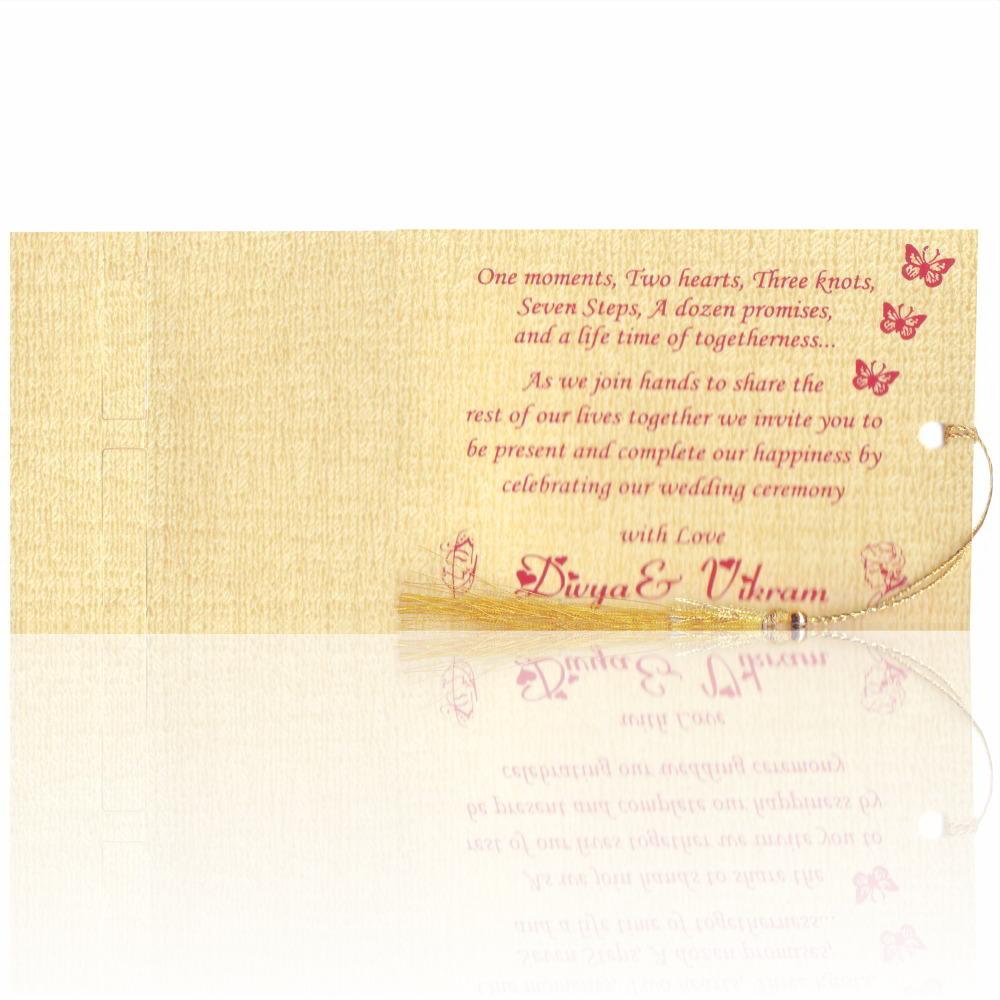 Red personal slide bride and groom wedding invitation card-KNKP008R