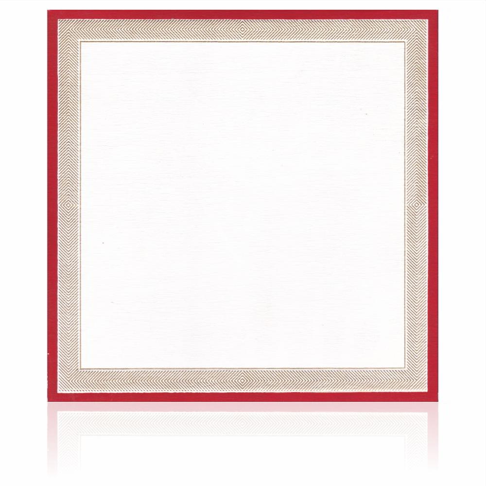 Royal Red Shading With Cut Ganesha Padded Wedding Card - KNKZ0676