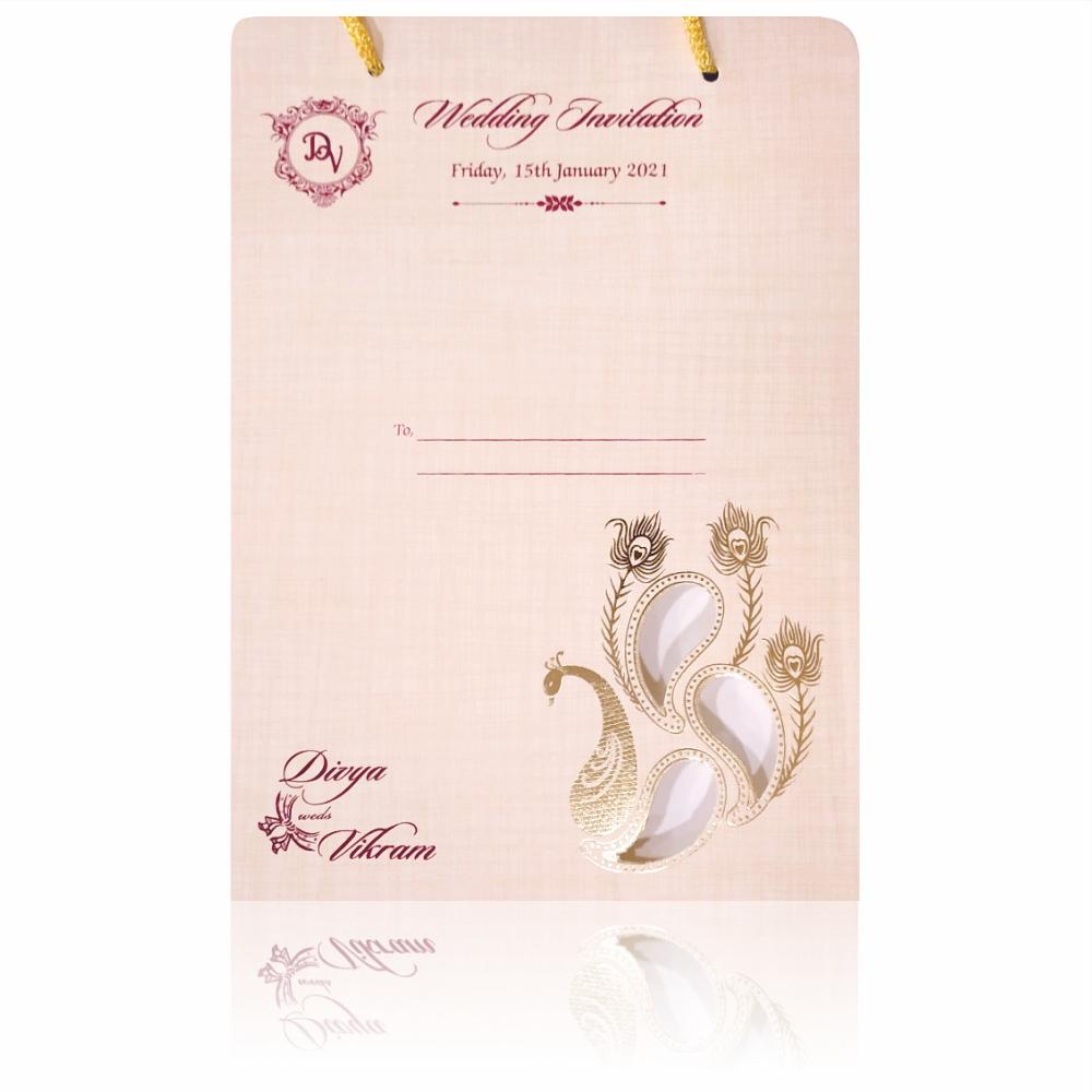 Sandal Premium Padded Invite With Arishina Kuku Design-KNPS9516S