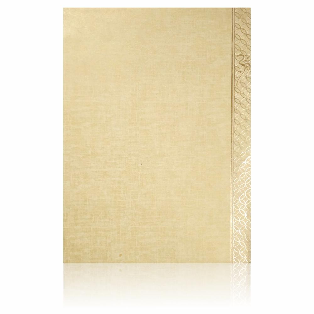 Brown Gold Padded Hindu Wedding Card With Balaji Padmavathi Image-KNPS9520N