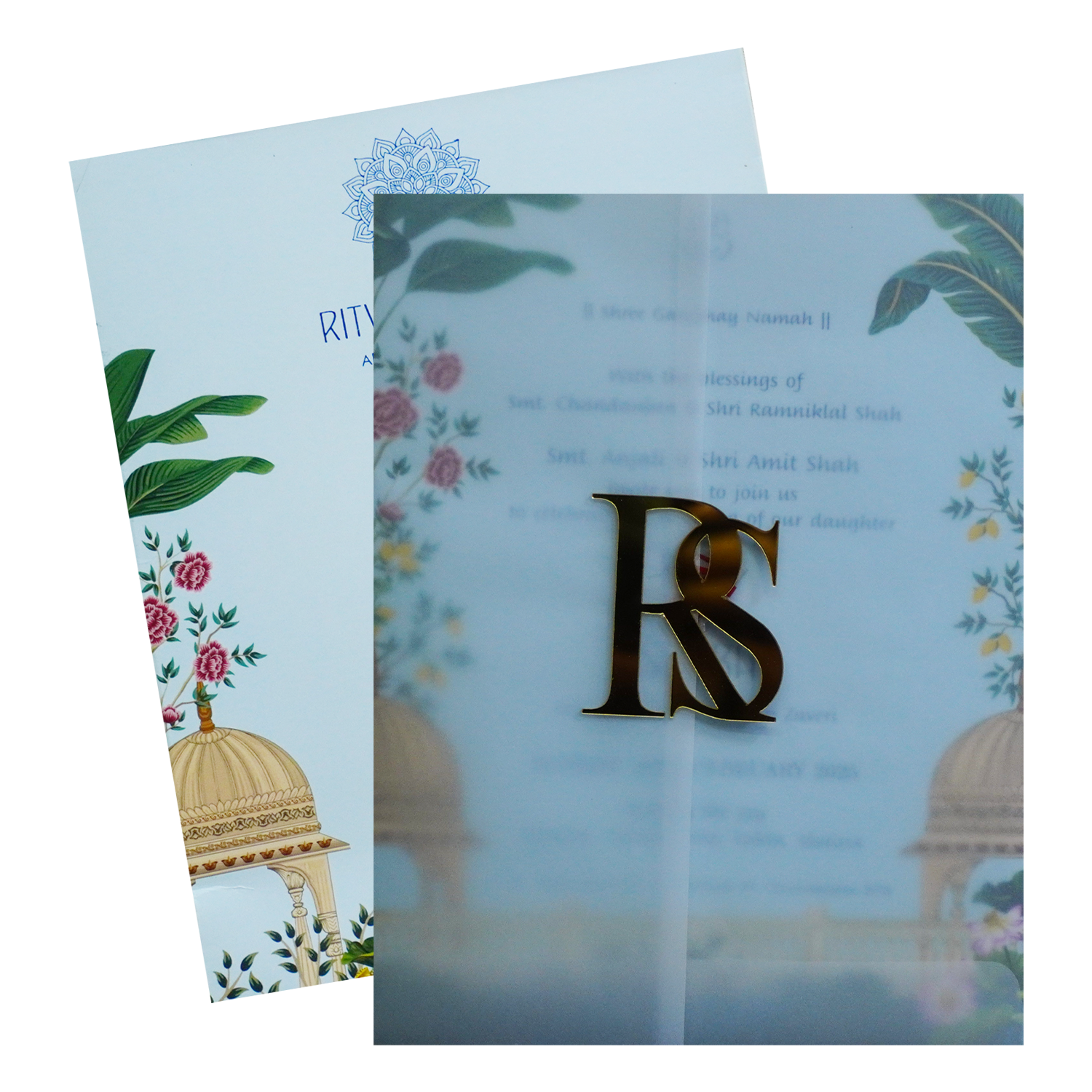 Pale Blue Tracing Sheet Invitation-King of Cards