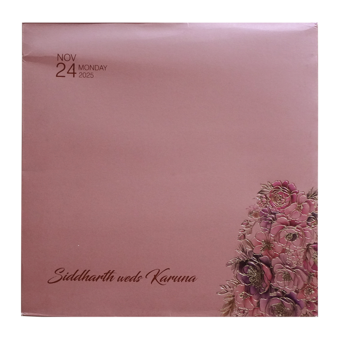 Bronze Pink Premium Padded Wedding Invitation-King of Cards