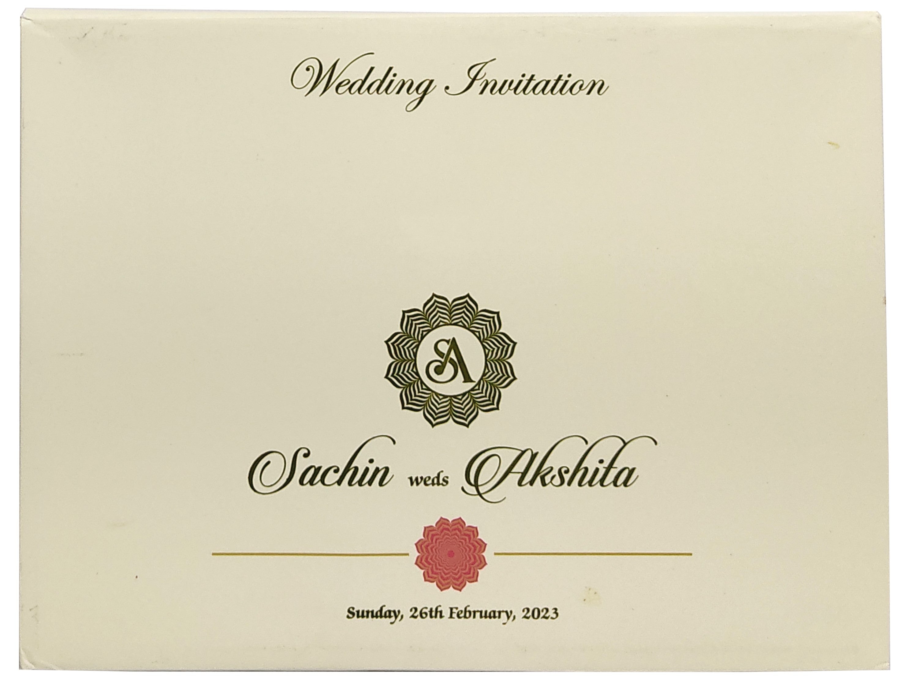 White Peacock Traditional Wedding Card-King of Cards