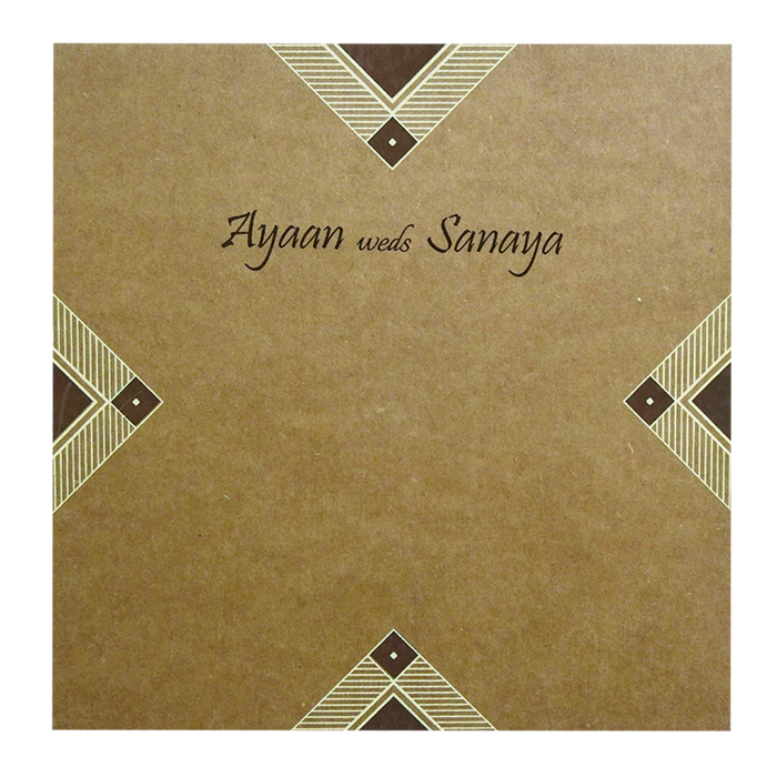 Brown Rangoli Wedding Card-King of Cards