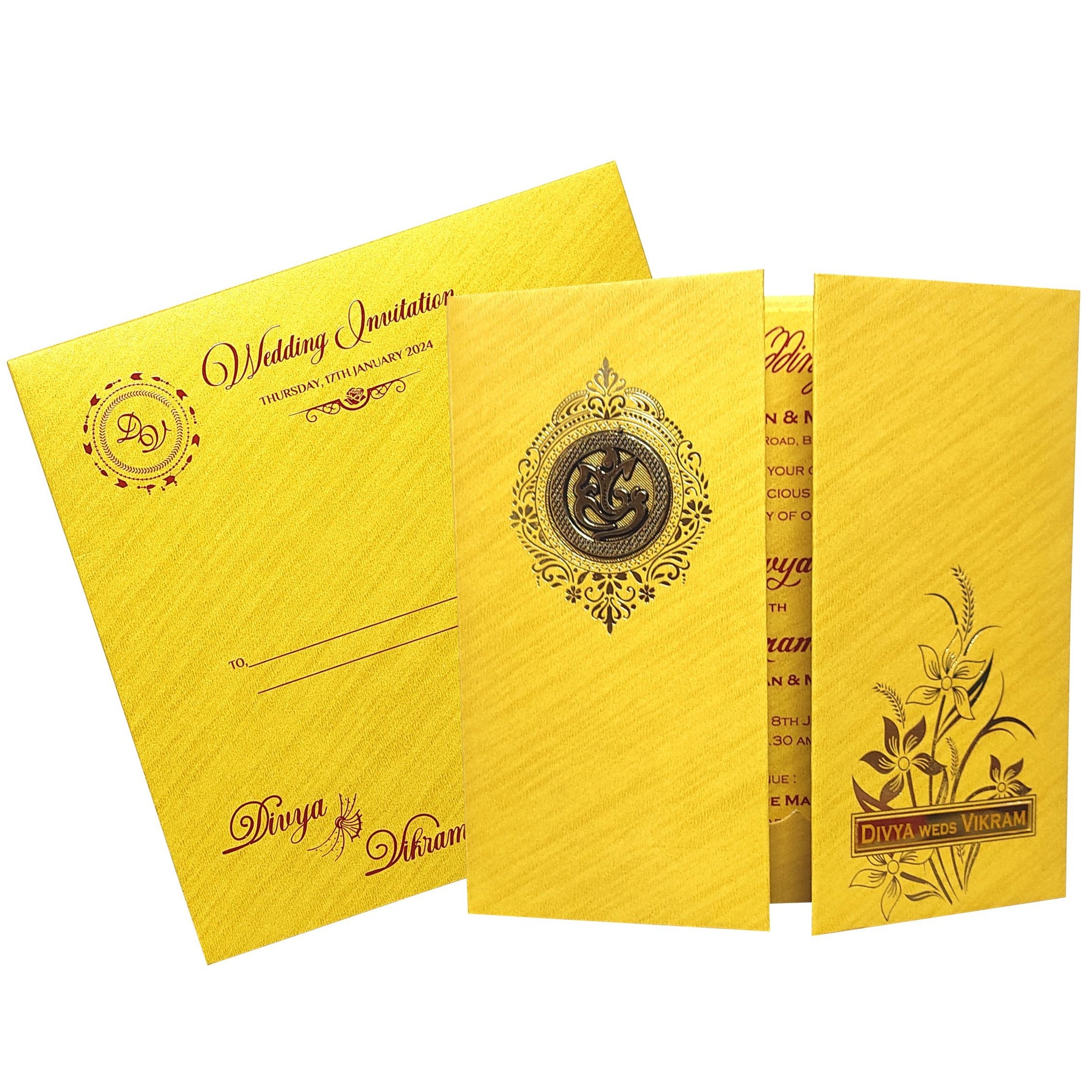 Gold Centre Door Opening With Name Plate-KNPO5521G-King of Cards