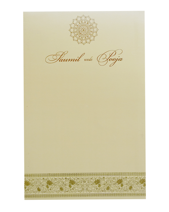 Khaki Single Sheet Wedding Card-King of Cards