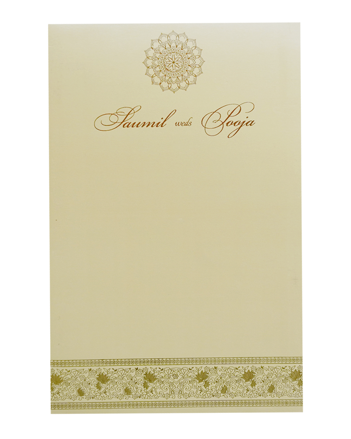 Khaki Single Sheet Wedding Card-King of Cards
