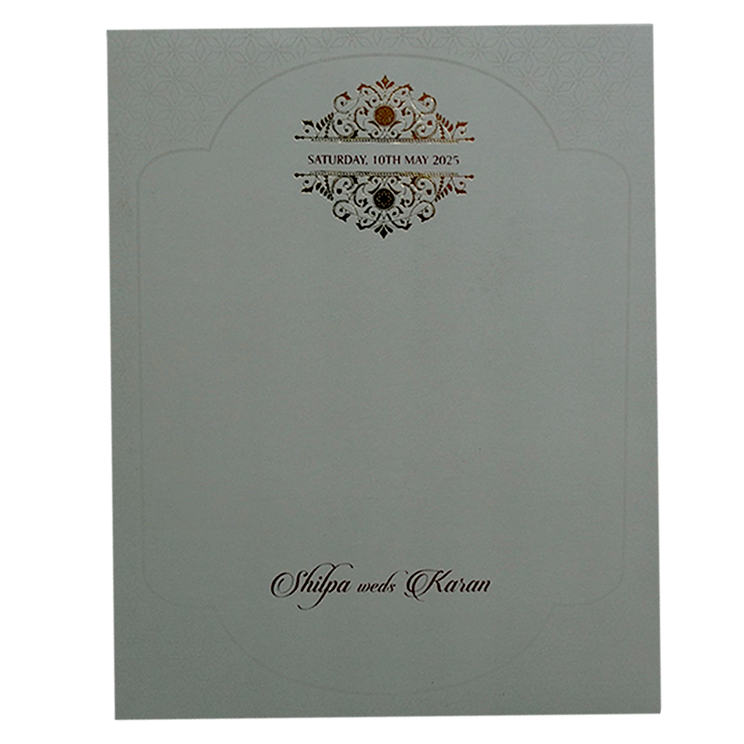 Pink Embossed Wedding Card-King of Cards