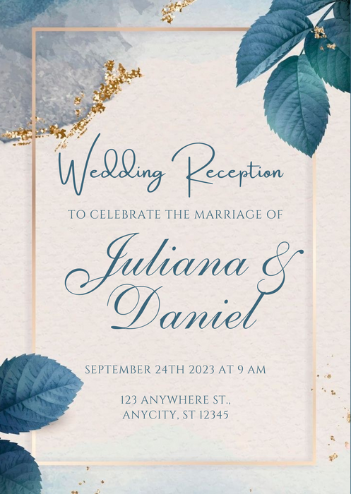 Cream Beach Reception Party Invitation-King of Cards