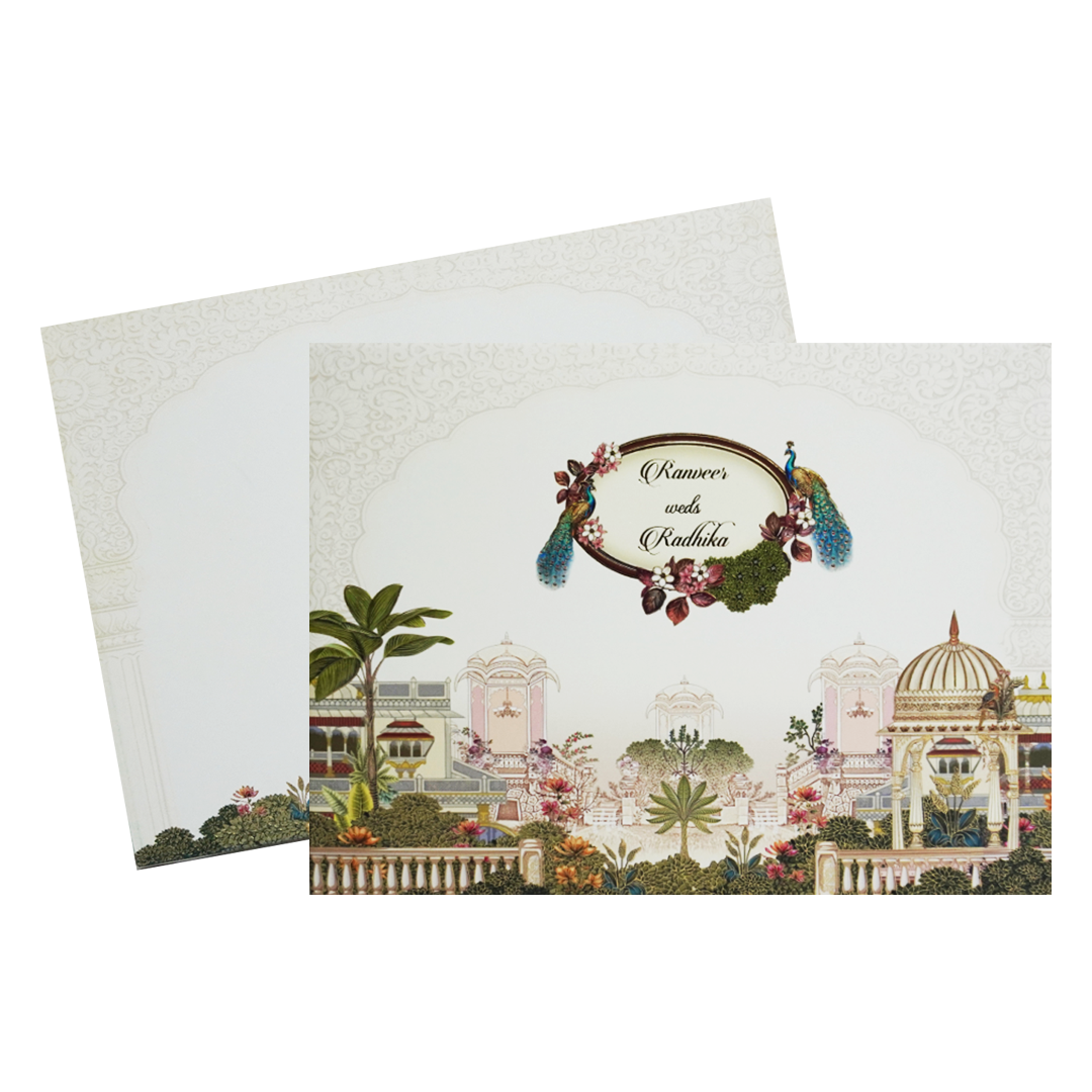 Lime Yellow Padded Wedding Card-King of Cards