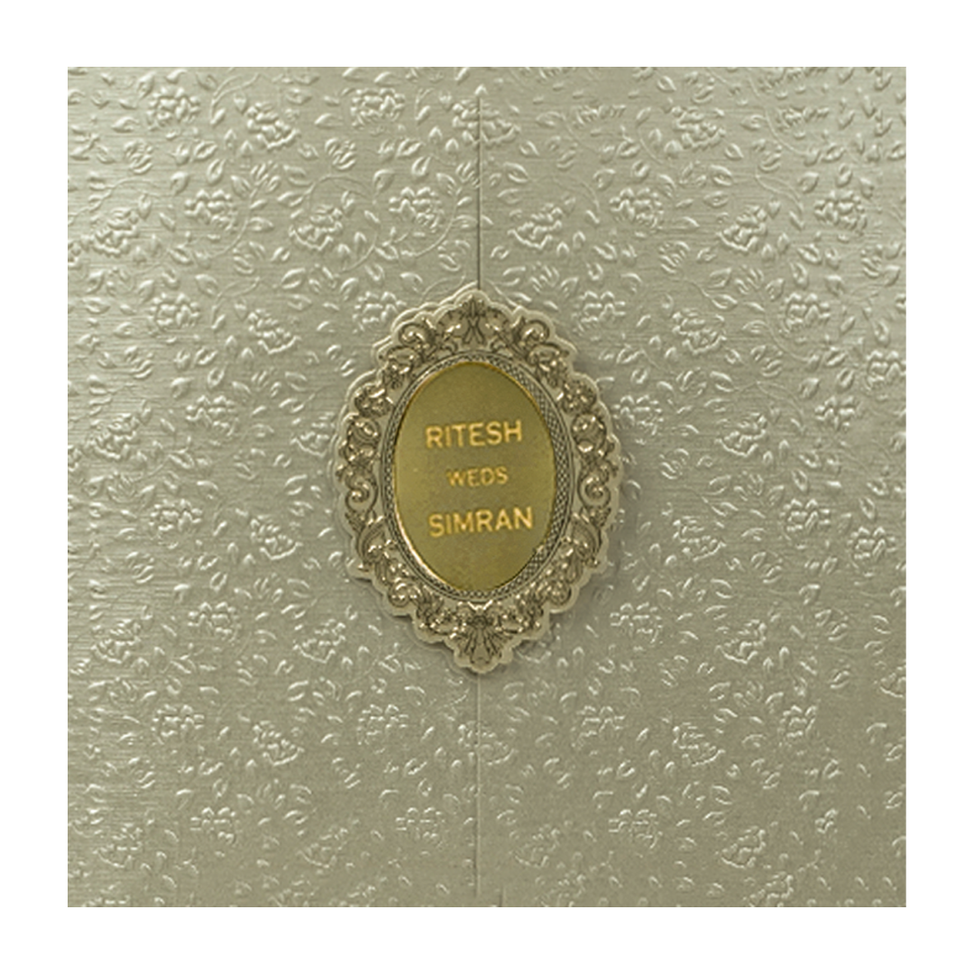 Cream Floral Wedding Card-KSI65000