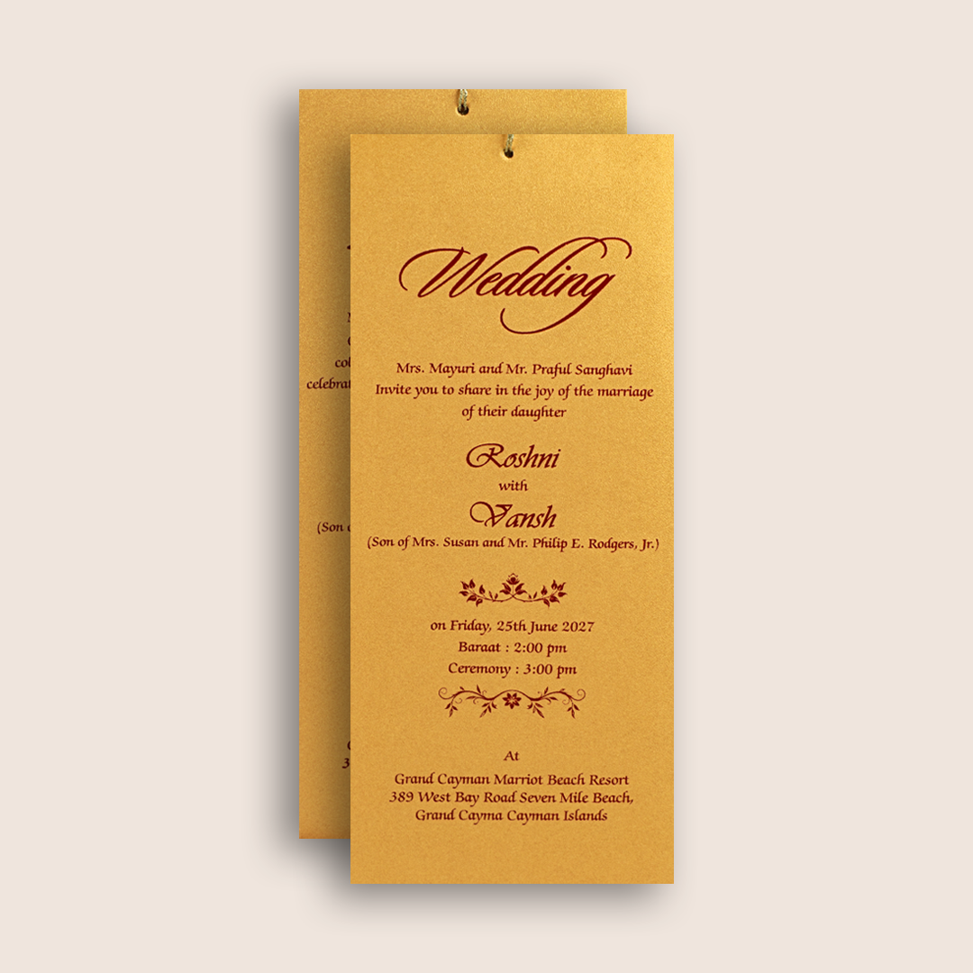 Red Handmade Paper Wedding Card - KPR07480