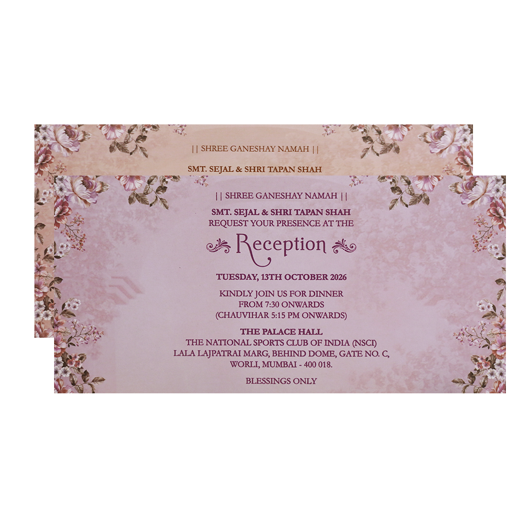 Pink Royal Arch Elephant Wedding Card - KVN06880
