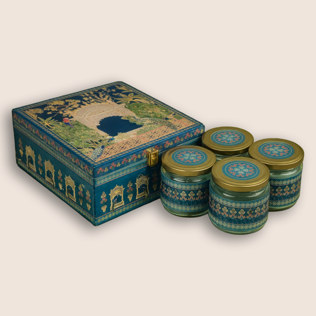 Royal Blue Peacock Luxury Sweet Jar Box-KBX10104