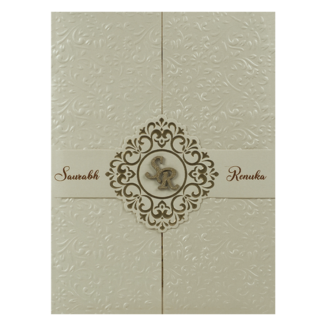 White Lace Wedding Card-KSI64710
