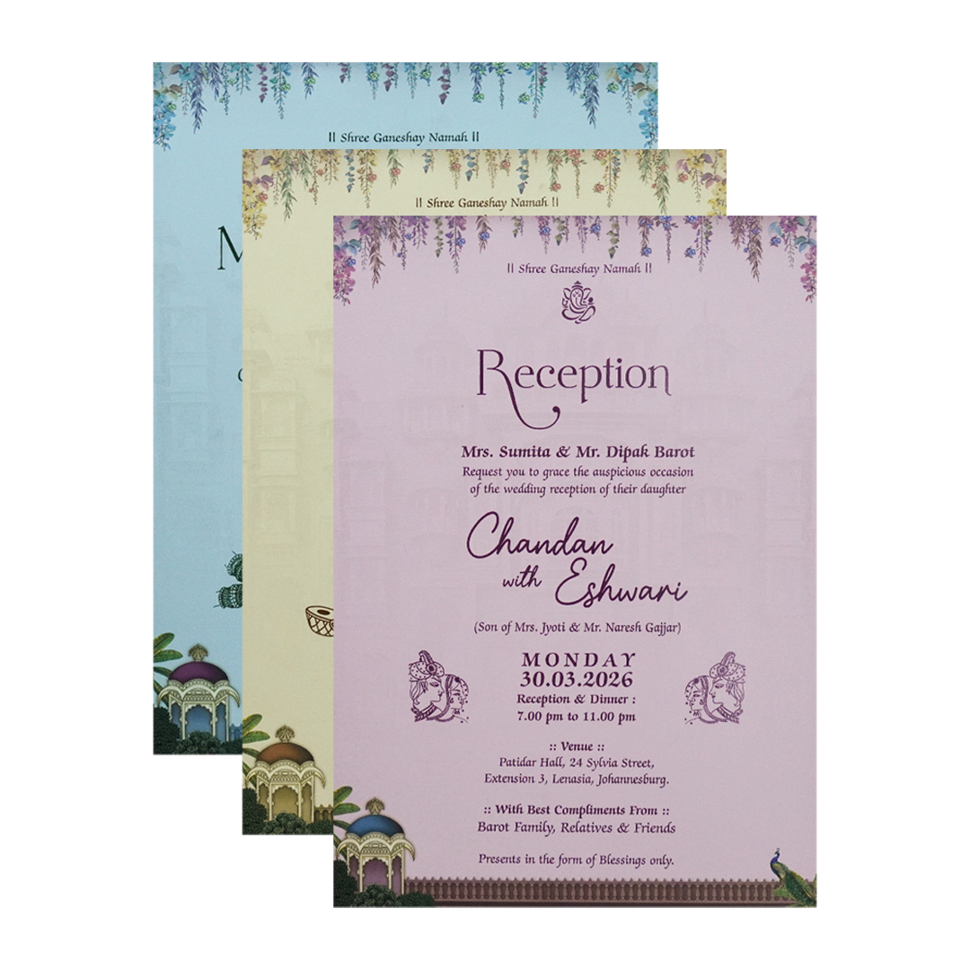 Grey Royal Elephant Padded Wedding Card-KSH72530