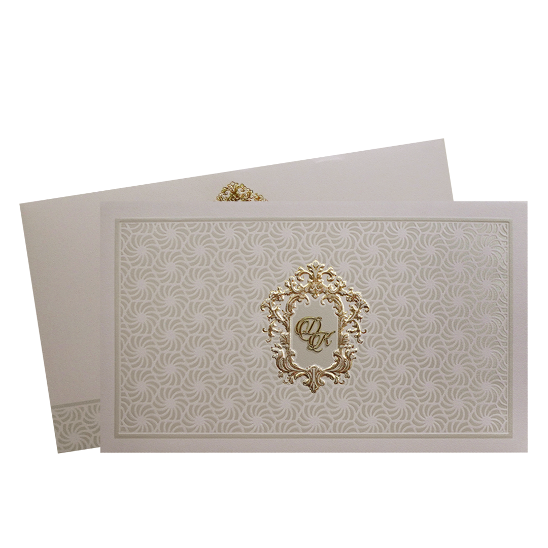 Pastel Pink Monogram Elegant Wedding Invitation Card-KPR24550