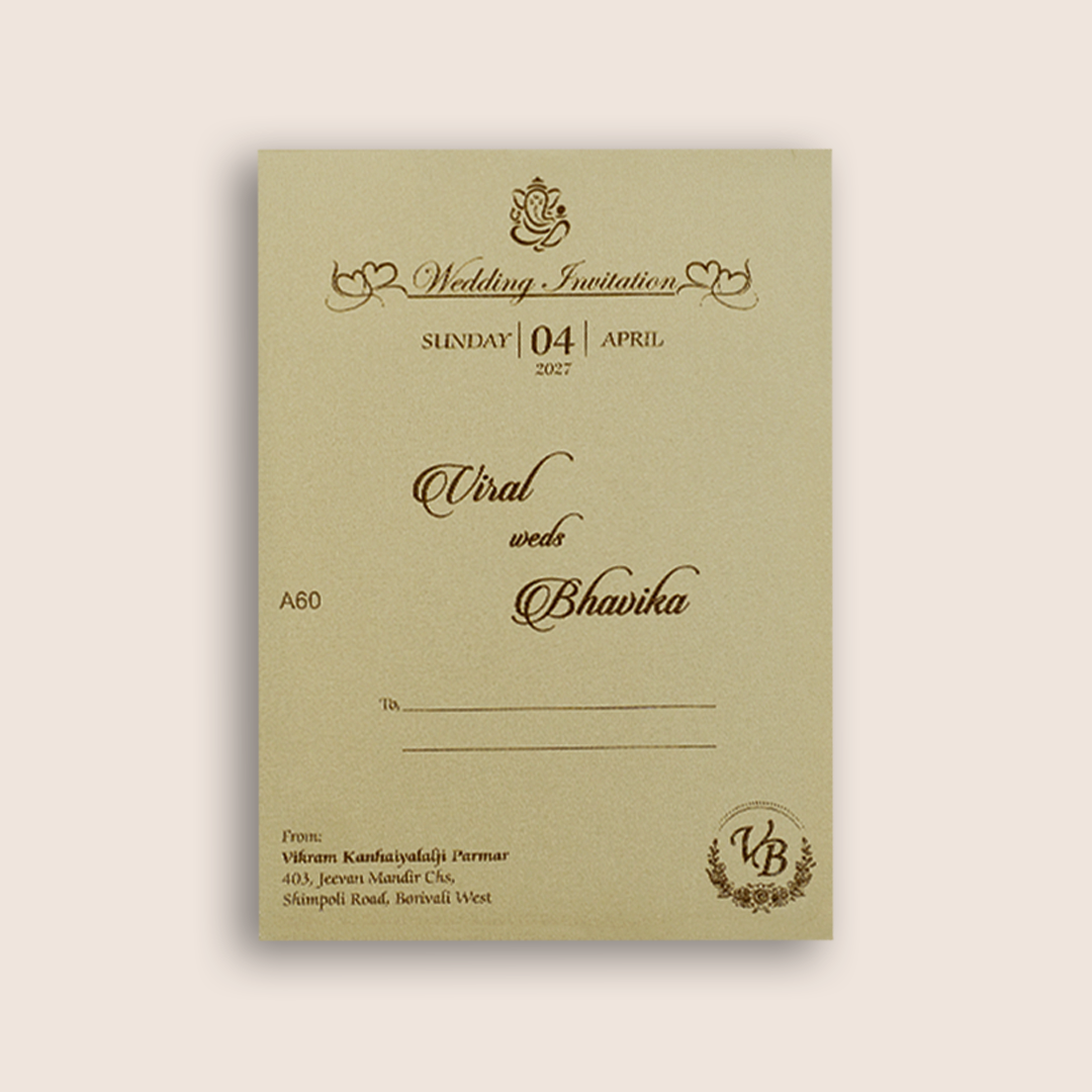 Grey Floral Door Style Wedding Card - KMARA600
