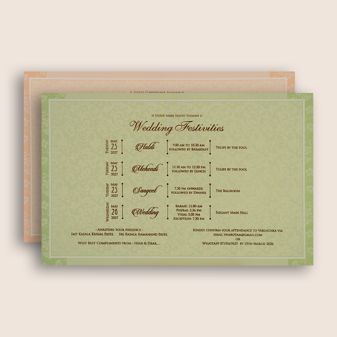 White Royal Baraat Padded Wedding Invitation Card - KRE29300