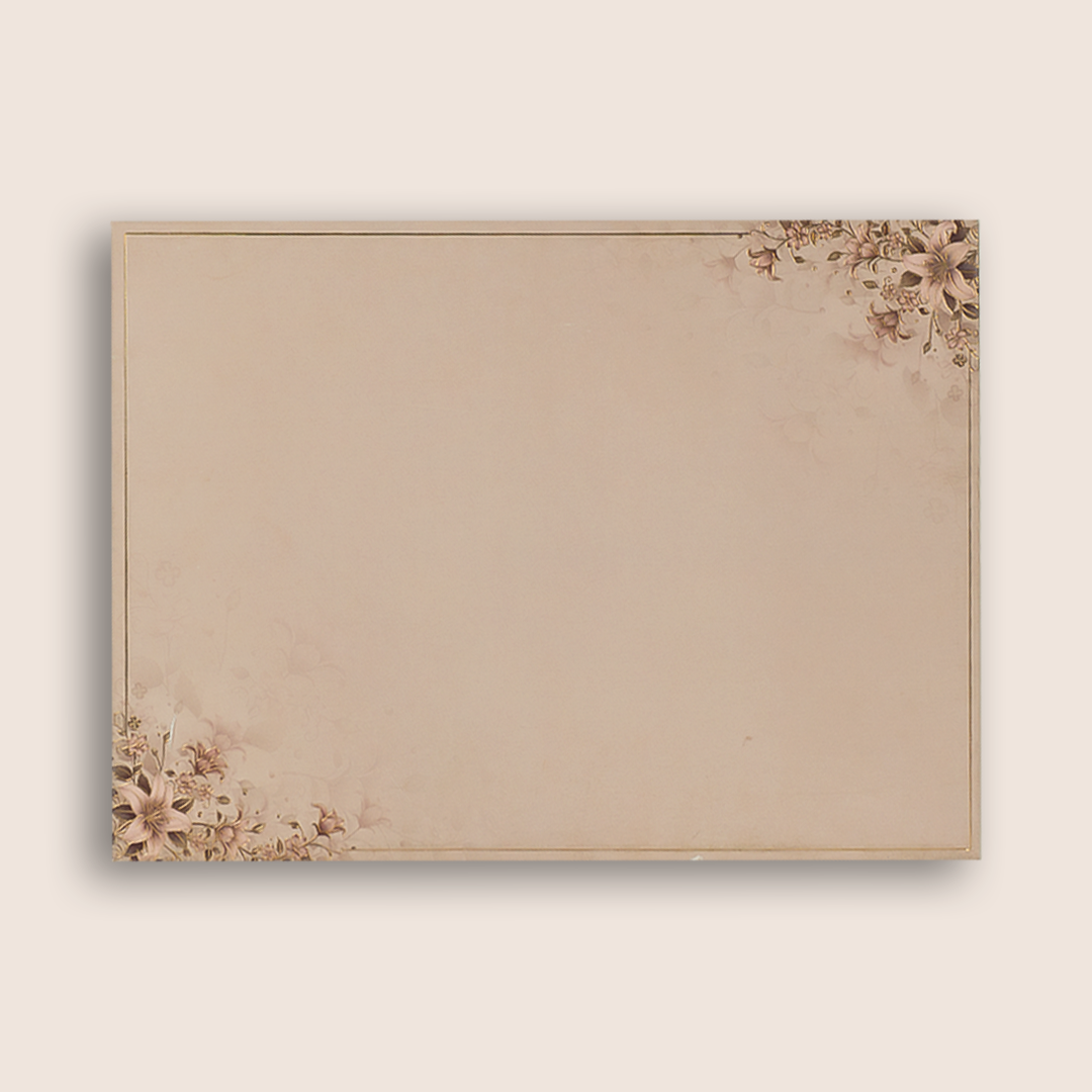 Pink Padded Floral Door Style Wedding Card - KAA06070