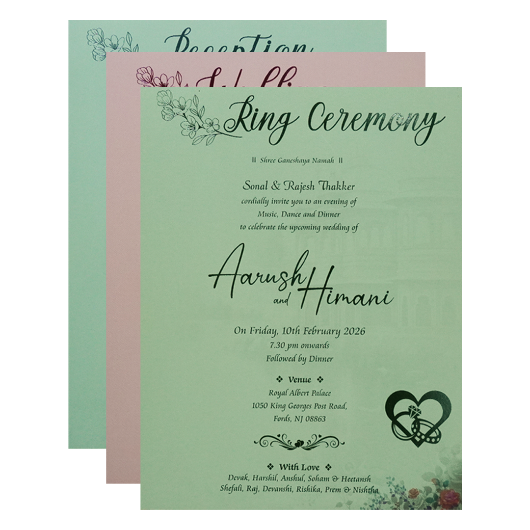 Blue Krishna Radha Padded Wedding Card-KSH72390