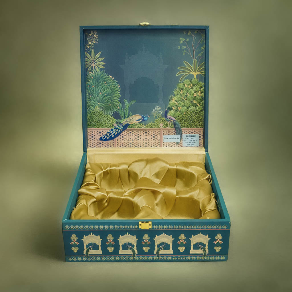 Royal Blue Peacock Luxury Sweet Jar Box-KBX10104