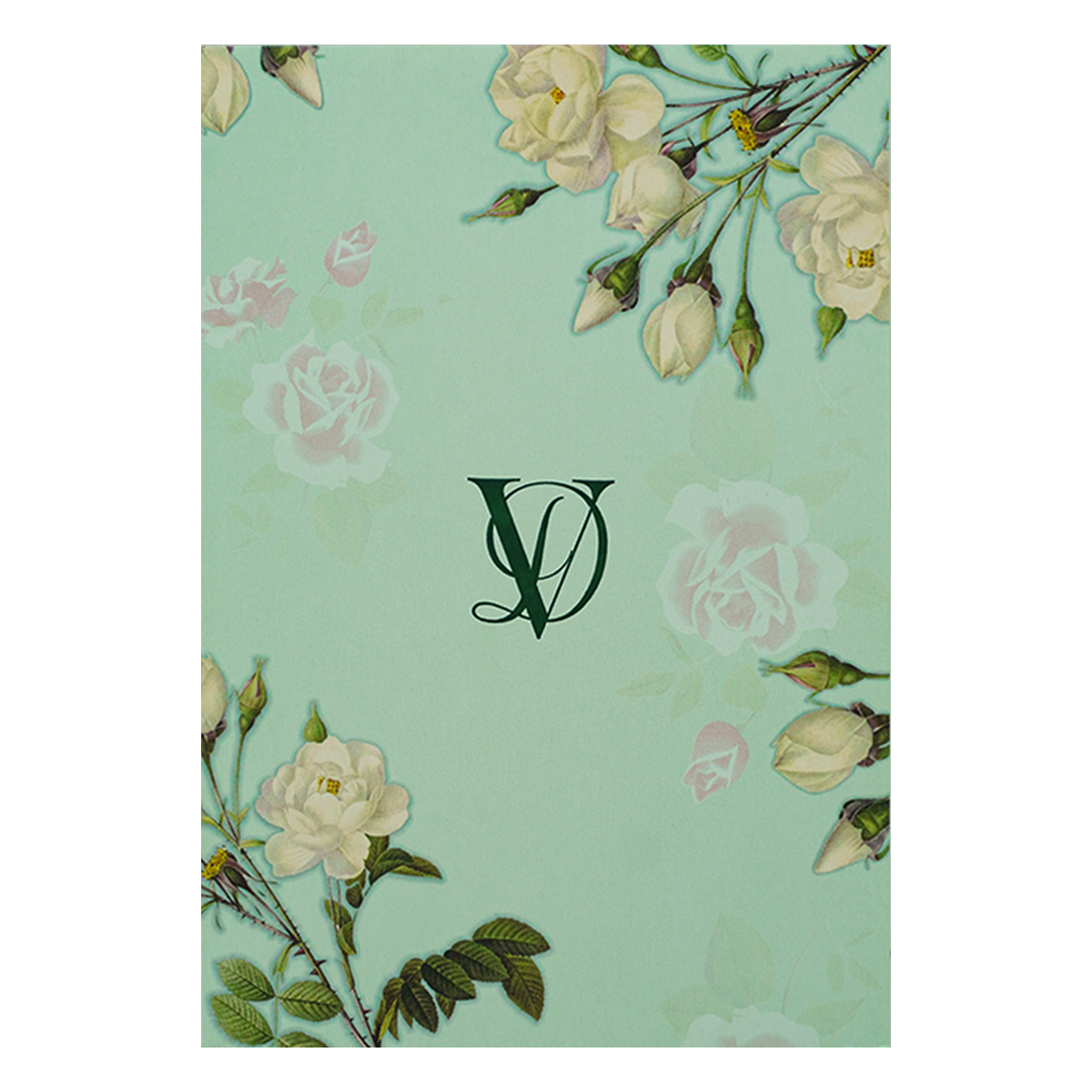 Green Rose Floral Wedding Card-KNPP682G