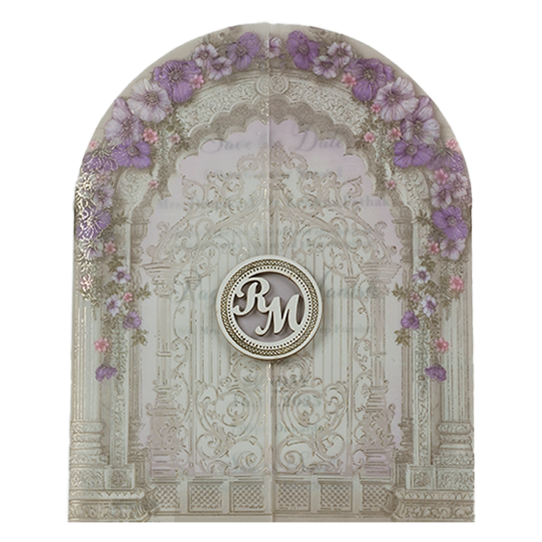 Lavender Floral Wedding Card-KSI64700