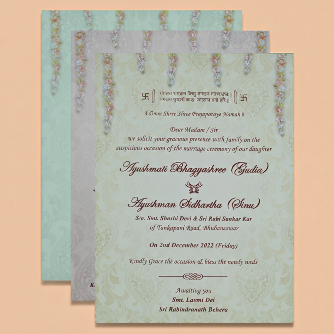 Sandal peacock premium sweet box card-KNK7901S