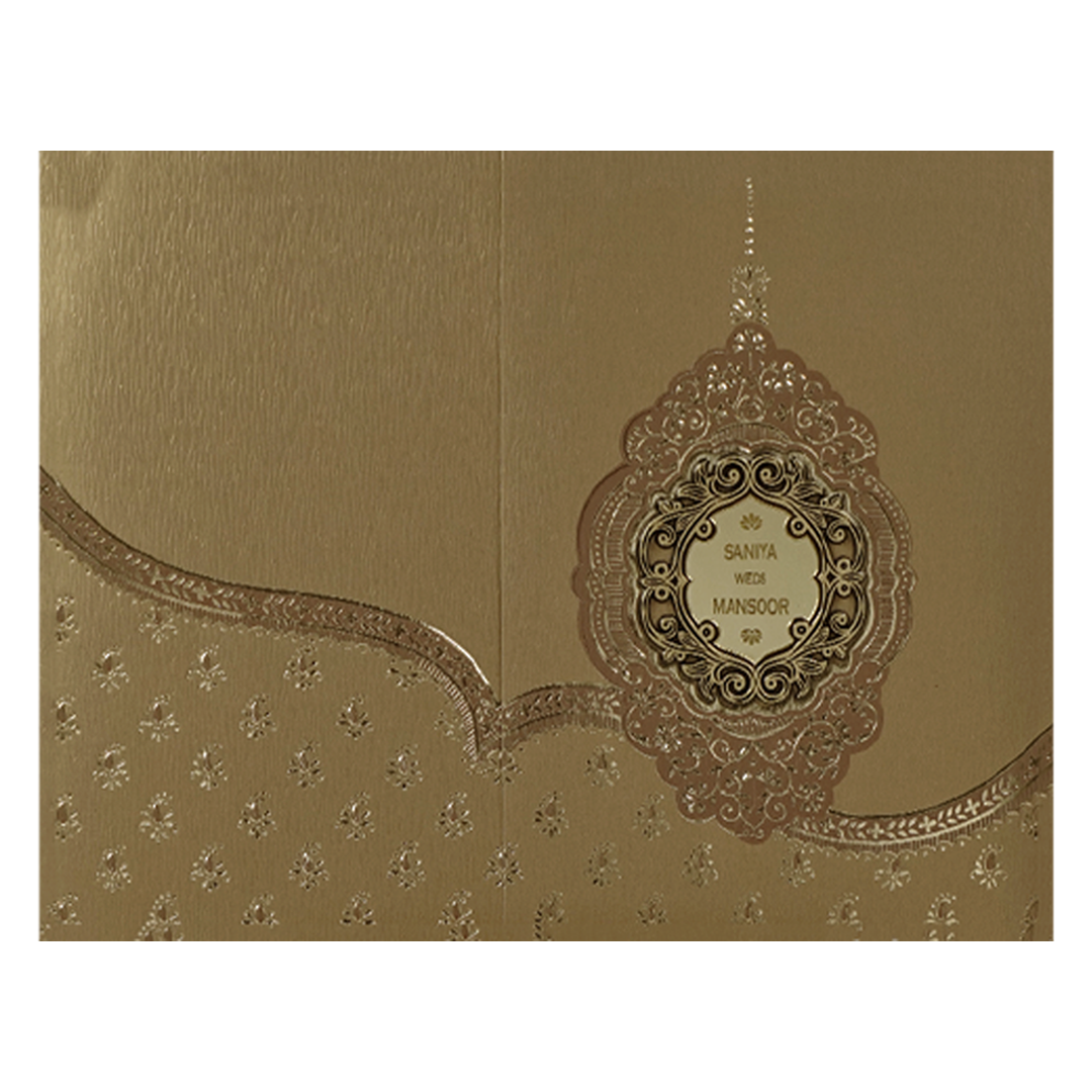 Gold Moroccan Wedding Card-KSI65120