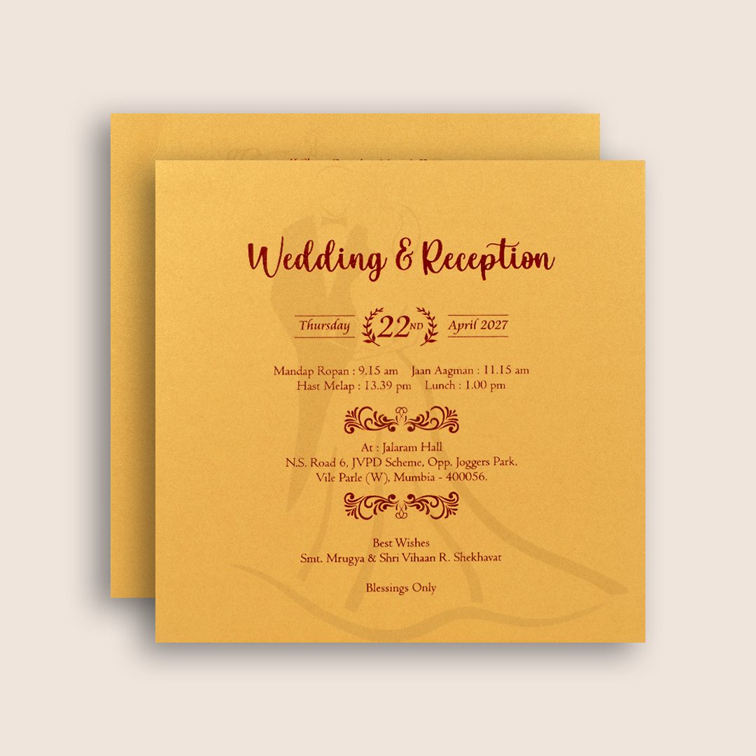 Elegant Red Handmade Paper Wedding Card - KPR07400