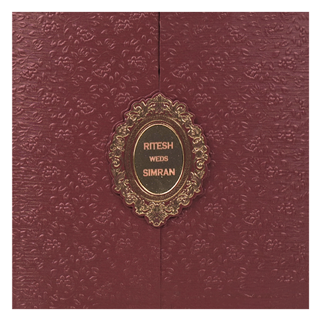 Red Floral Wedding Card-KSI65010