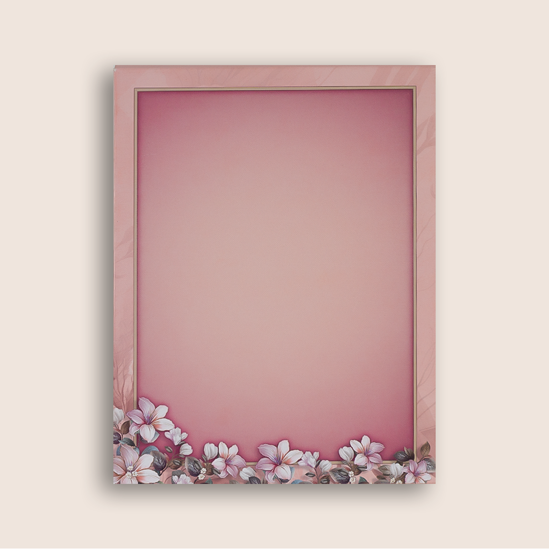 Pink Elegant Floral Wedding Card - KAA05130