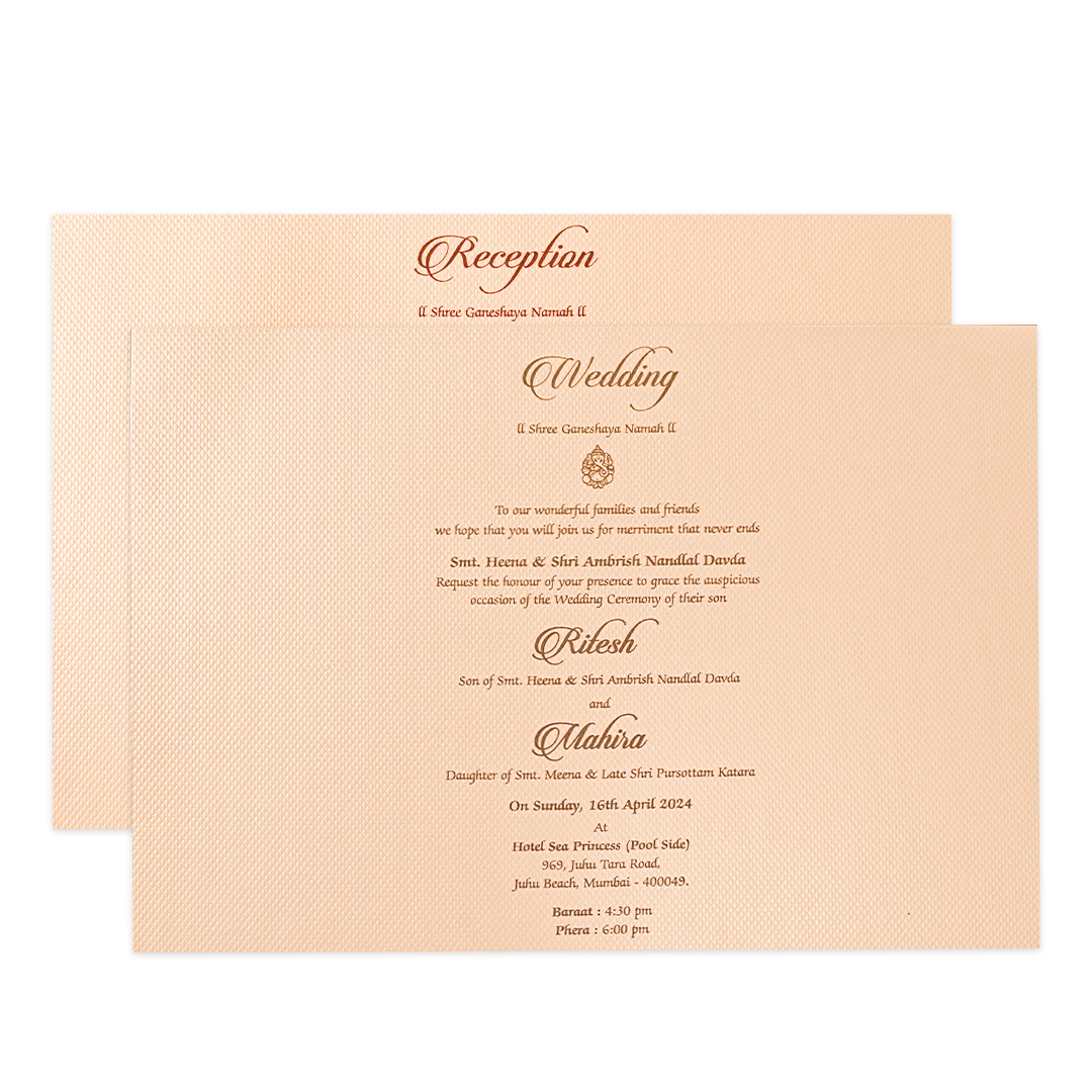 Maroon Gatefold Emblem Padded Wedding Card-KMMWD1164
