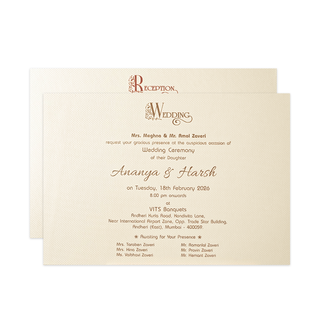 Blue Floral Emblem Padded Wedding Card-KMMWD1160