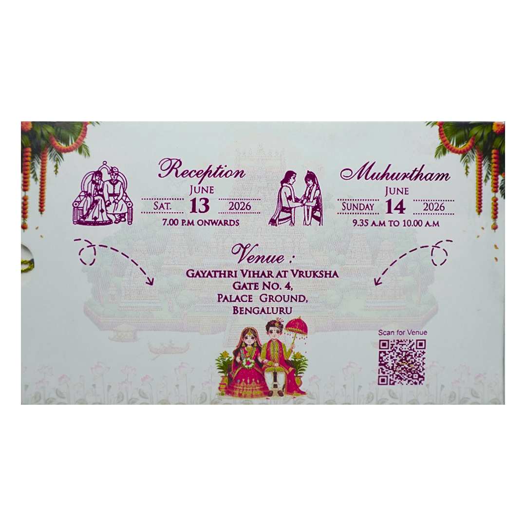 South Indian Couple Slide Invitation Card-KNKSP758