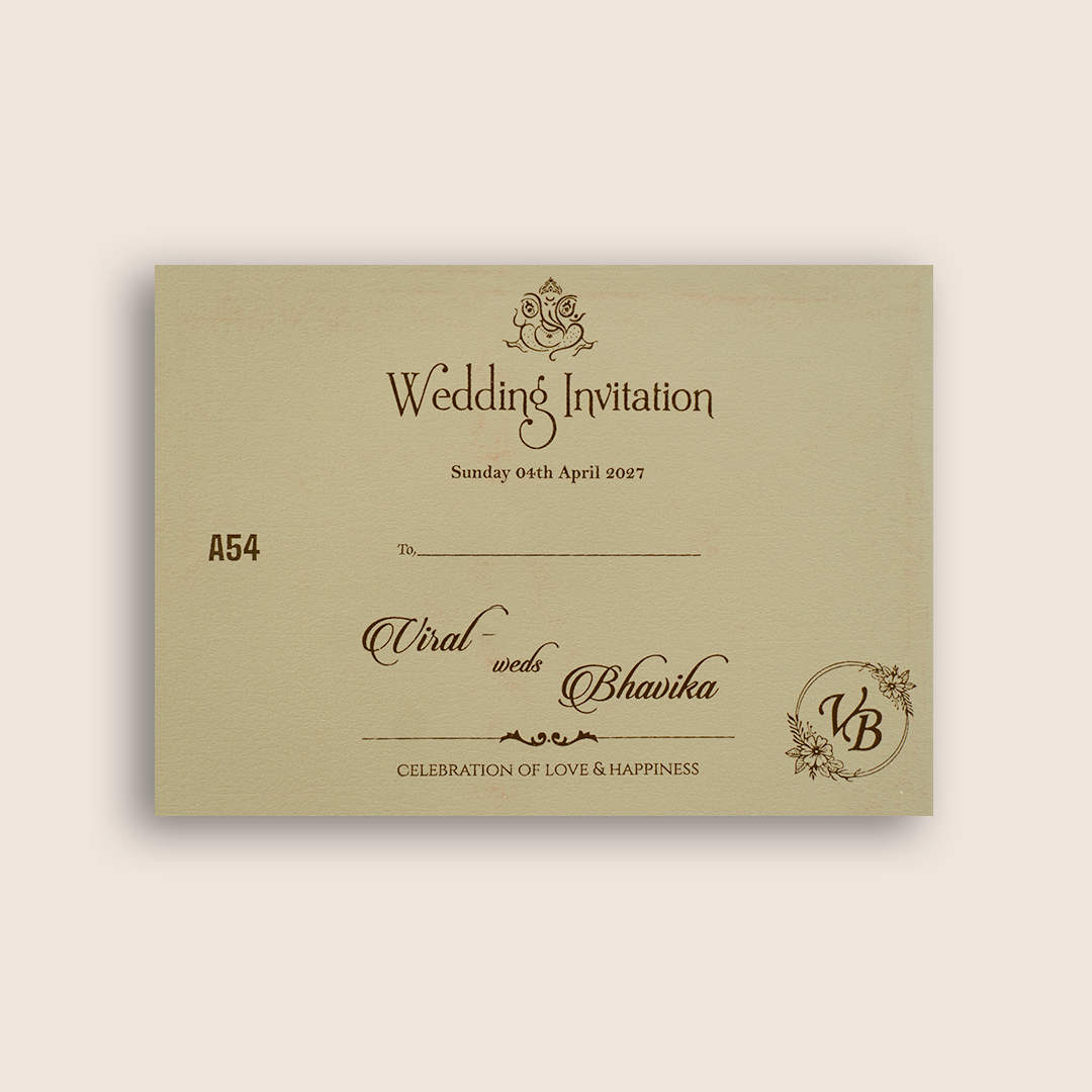 Grey Door Style Floral Wedding Card - KMARA540