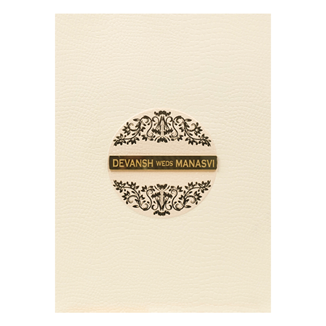 Pink Elegant Gold Circle Wedding Card-KSI64660