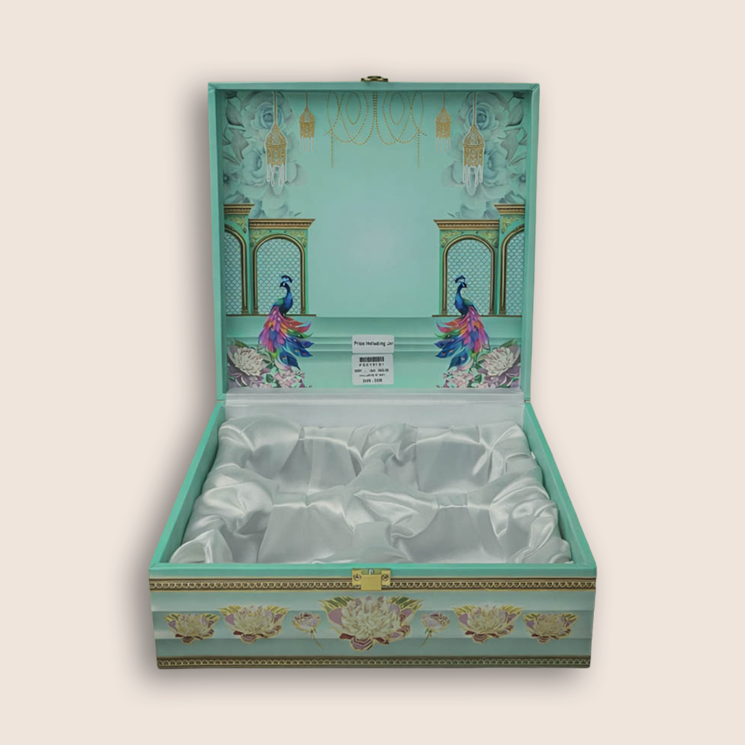 Pastel Blue Peacock Luxury Sweet Jar Box-KBX10101