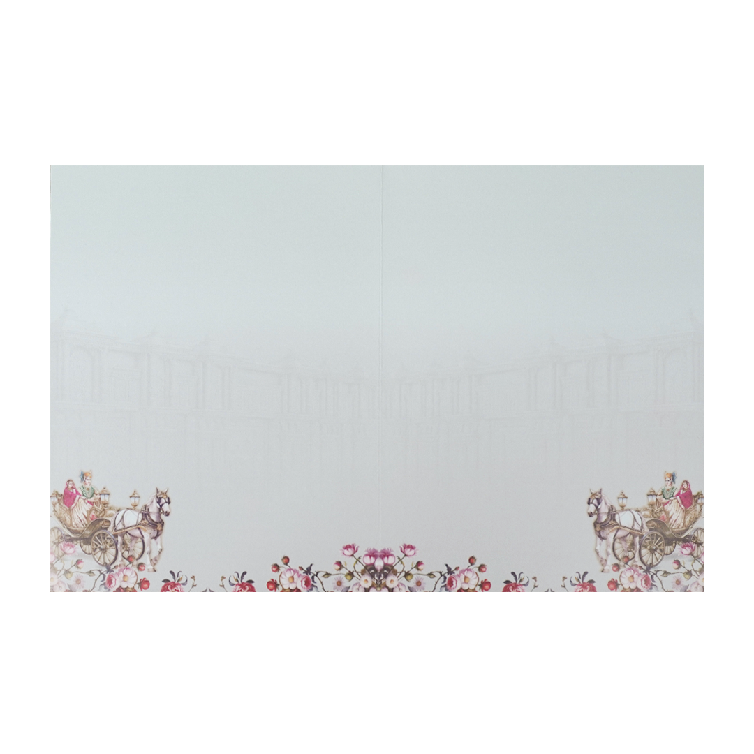 Grey Royal Carriage Wedding Card-KNKC4091