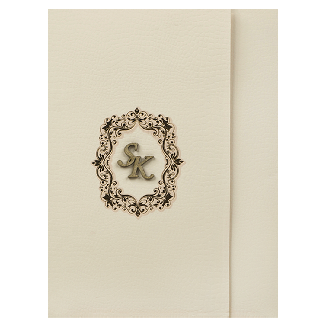 Pink Gold Ornate Frame Wedding Card-KSI64960