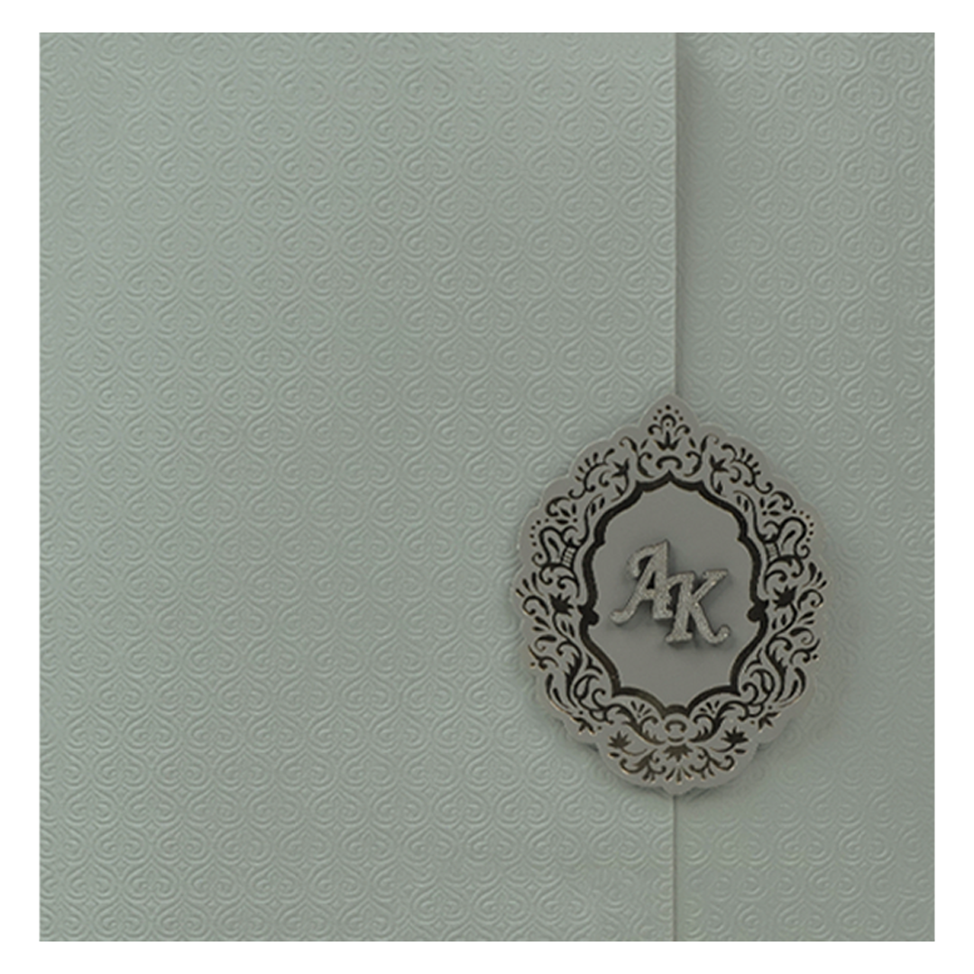 Grey Textured Wedding Card-KSI65090