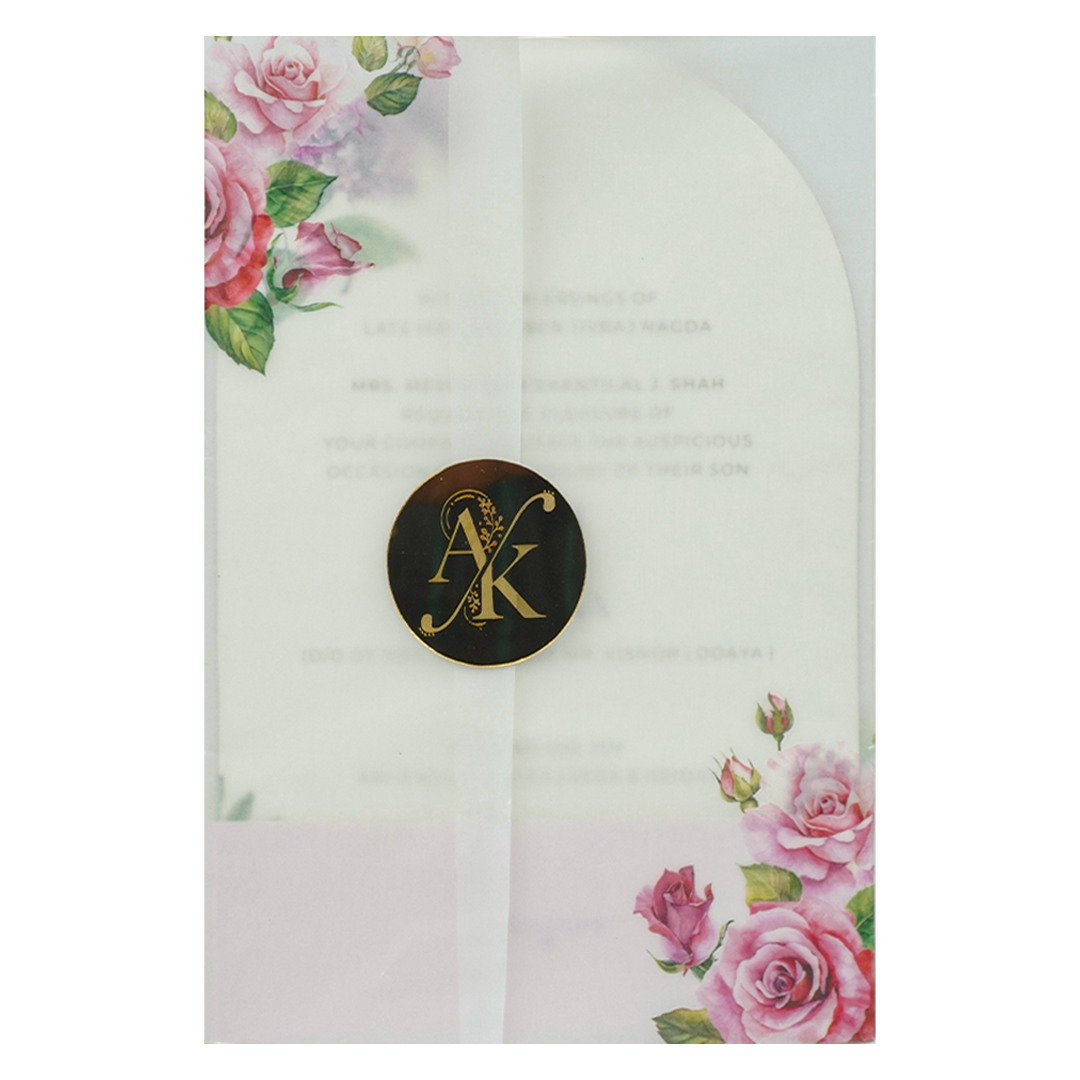 Lavender Rose Floral Wedding Card-KBM05090