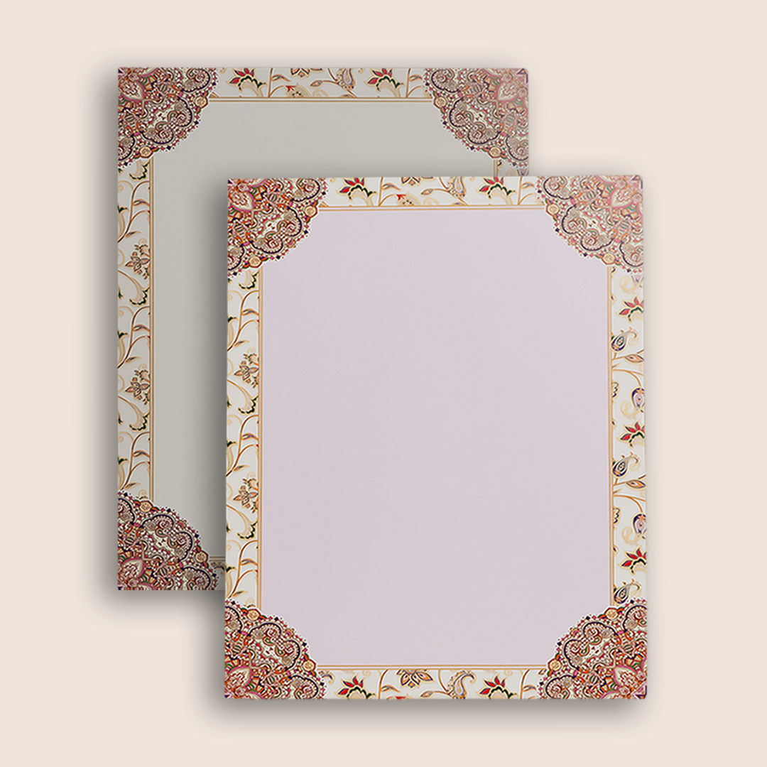 Cream Padded Floral Pattern Wedding Card - KAA06280