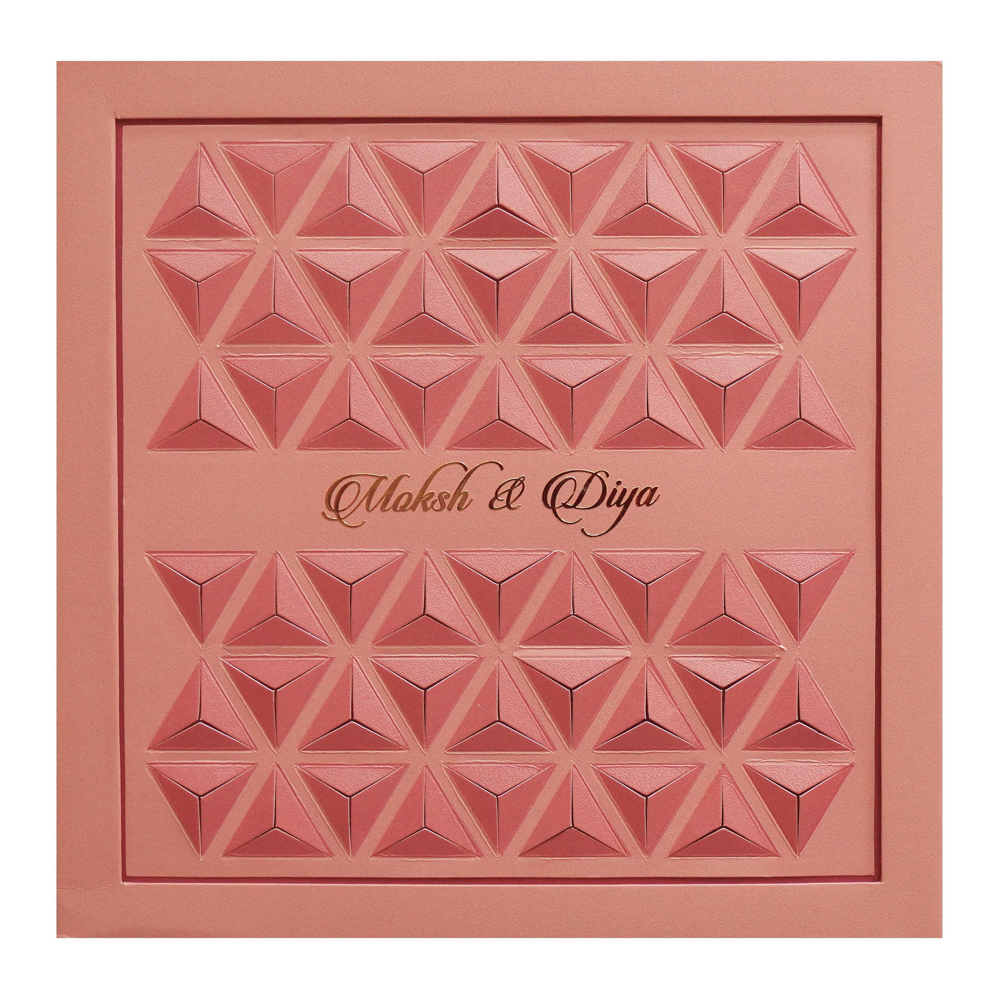Rose Gold Padded Wedding Invitation Card-KPR24780