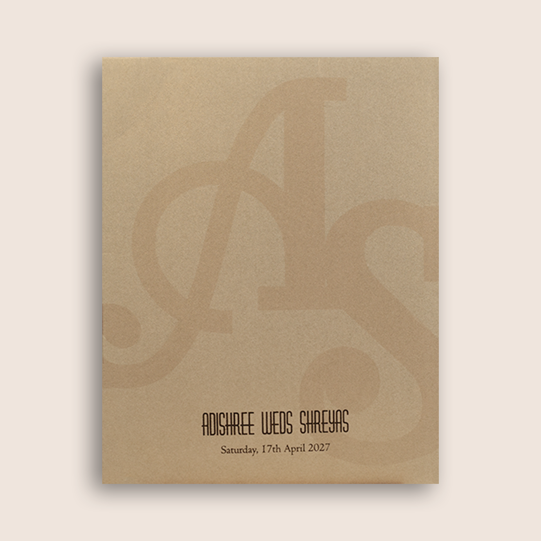 Elegant Brown Handmade Paper Invitation Card - KPR07410