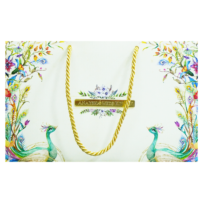 Ivory Floral Wedding Box-King of Cards