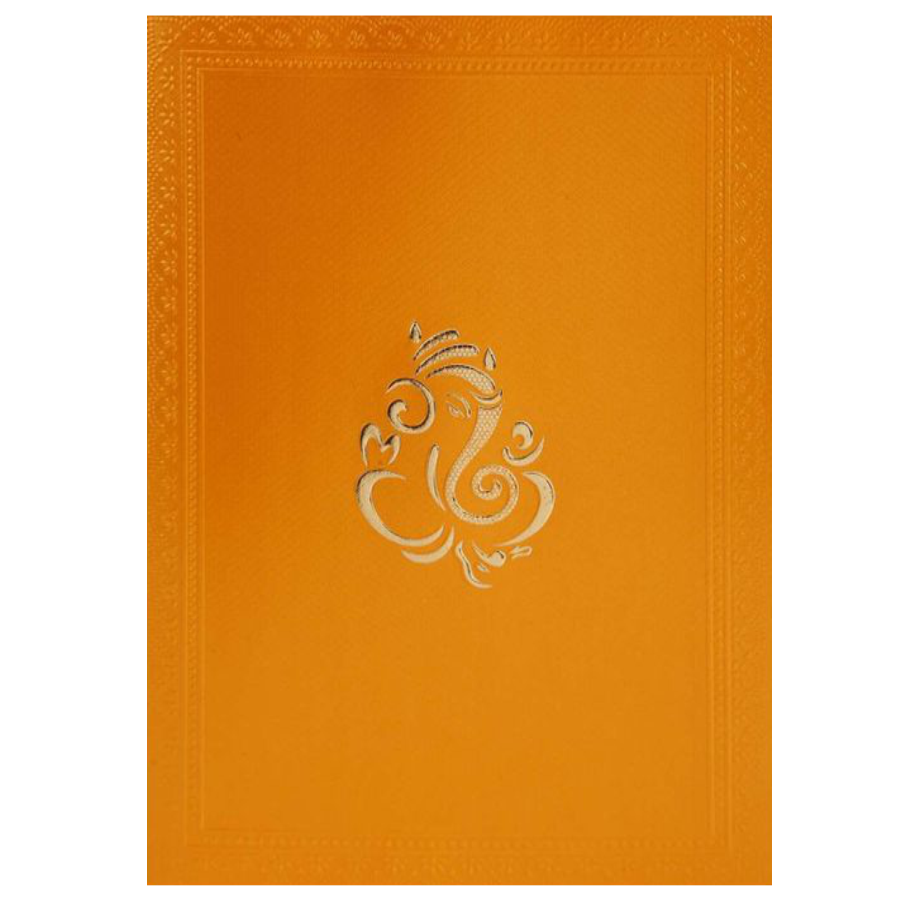 Orange Shading With Embossed Ganesha Wedding Card - KNK2811-King of Cards