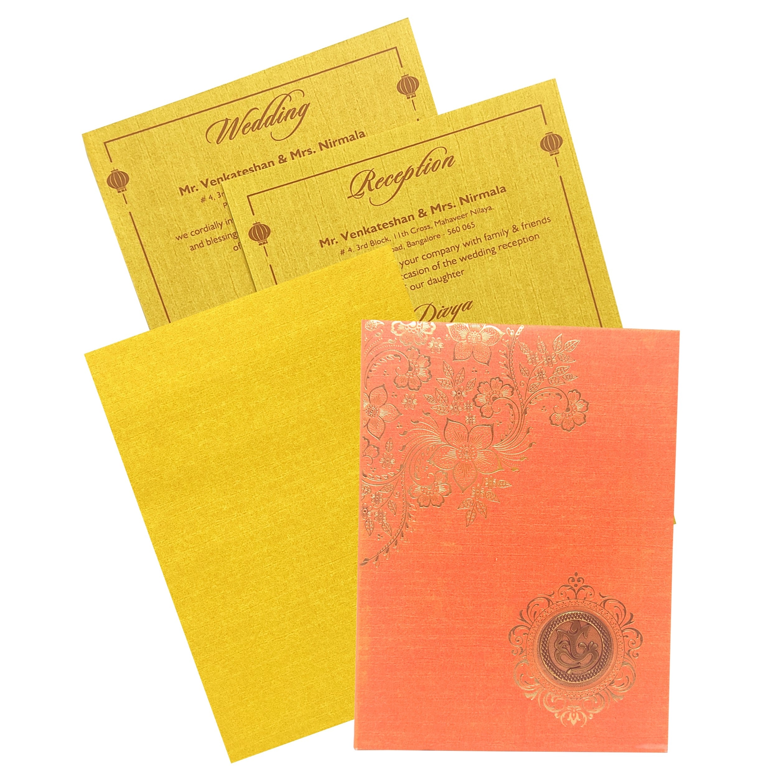 Orange Gold Foiling Invitation Card-KNPC95192
